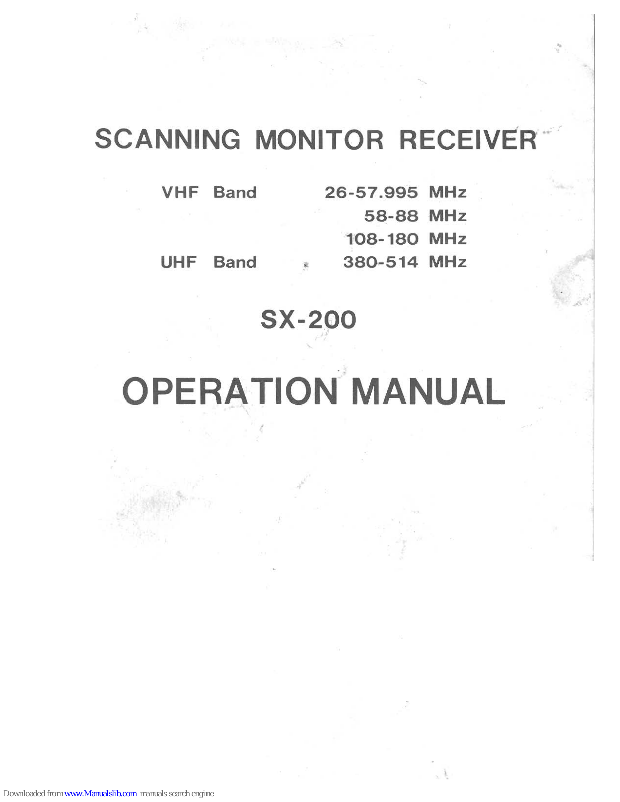 Canon SX-200 Operation Manual