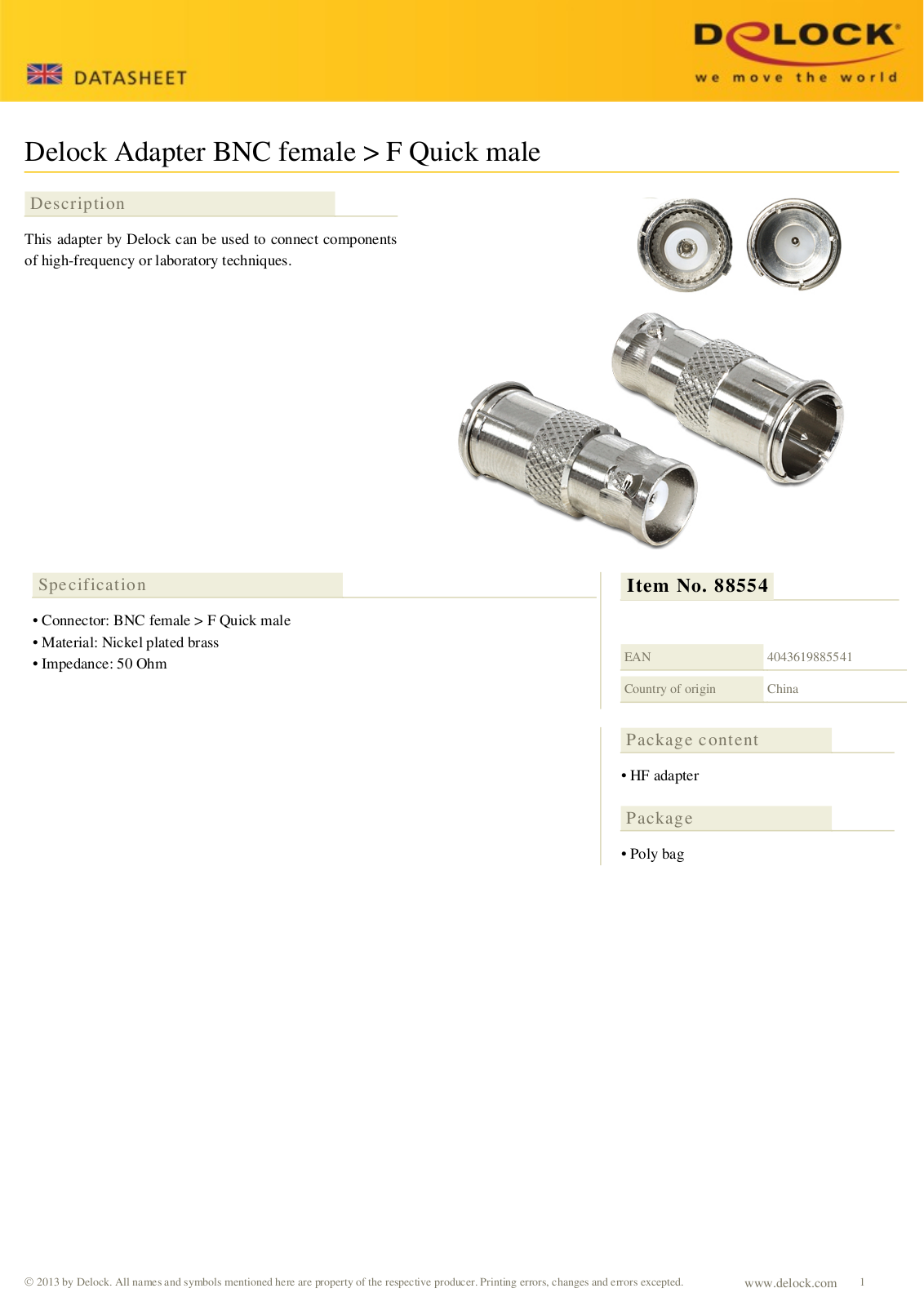 DeLOCK 88554 User Manual