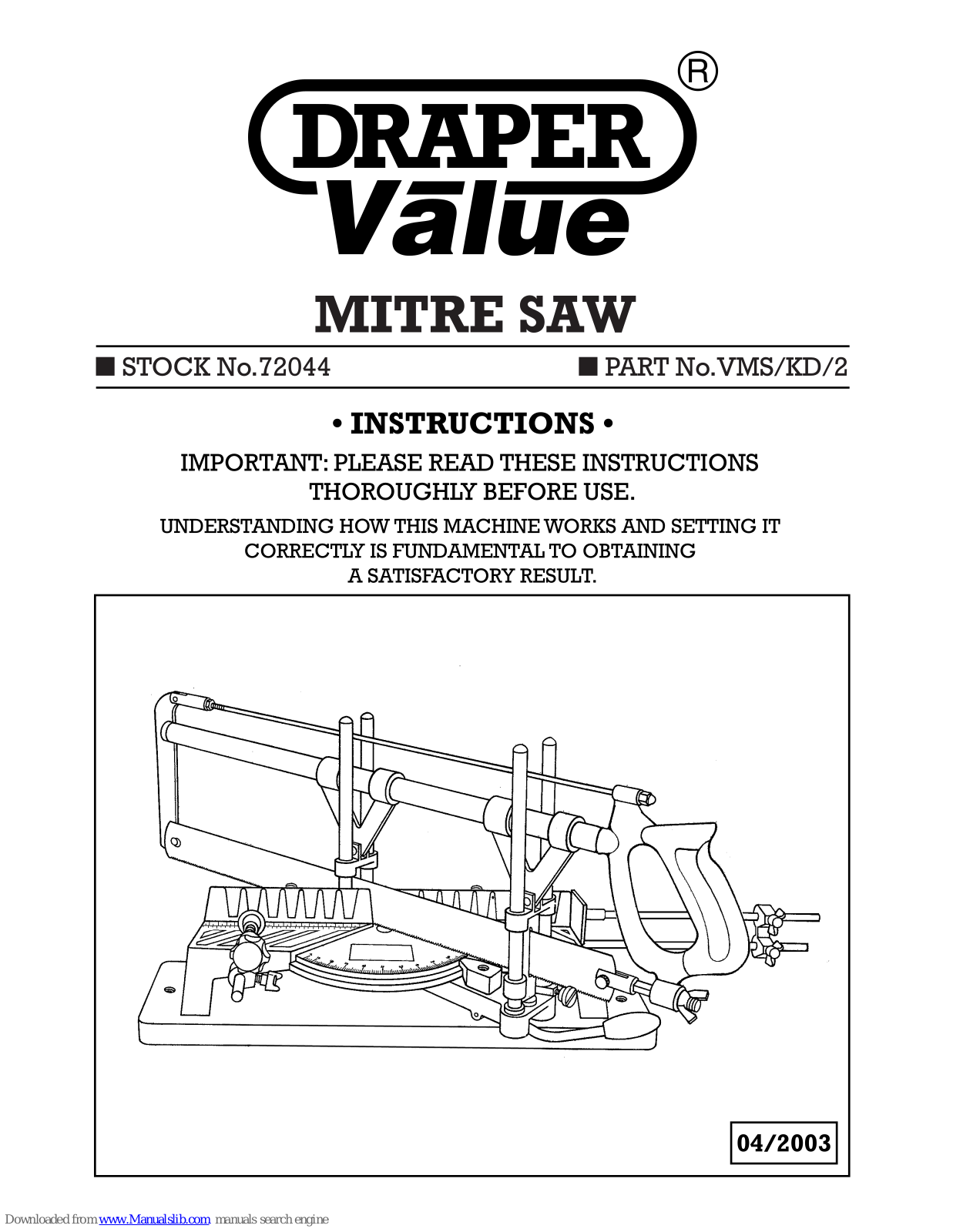 Draper VMS/KD/2 Instructions Manual - ManualMachine.com