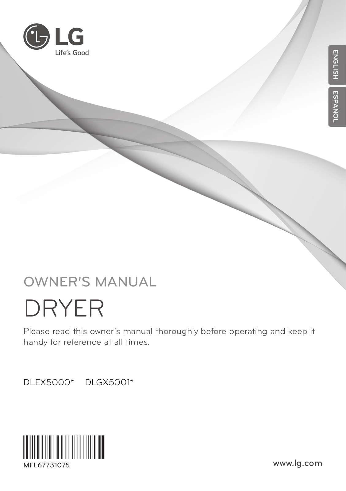 LG DLGX5001V Owner's manual