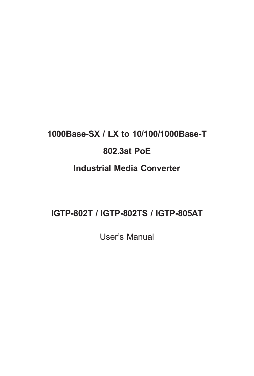 PLANET IGTP-80xT User Manual