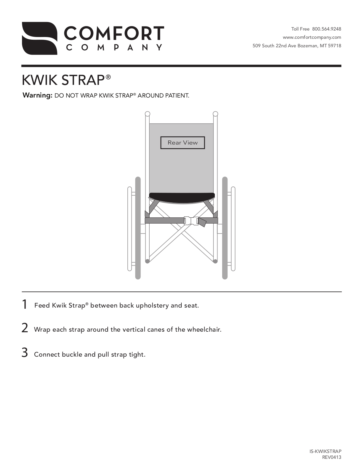 Comfort Company Kwikstrap User Manual