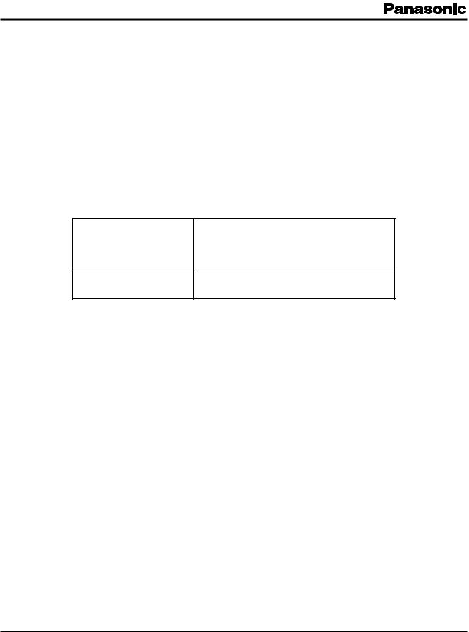 Panasonic MVCA1Z, MVCA2Z Technical data