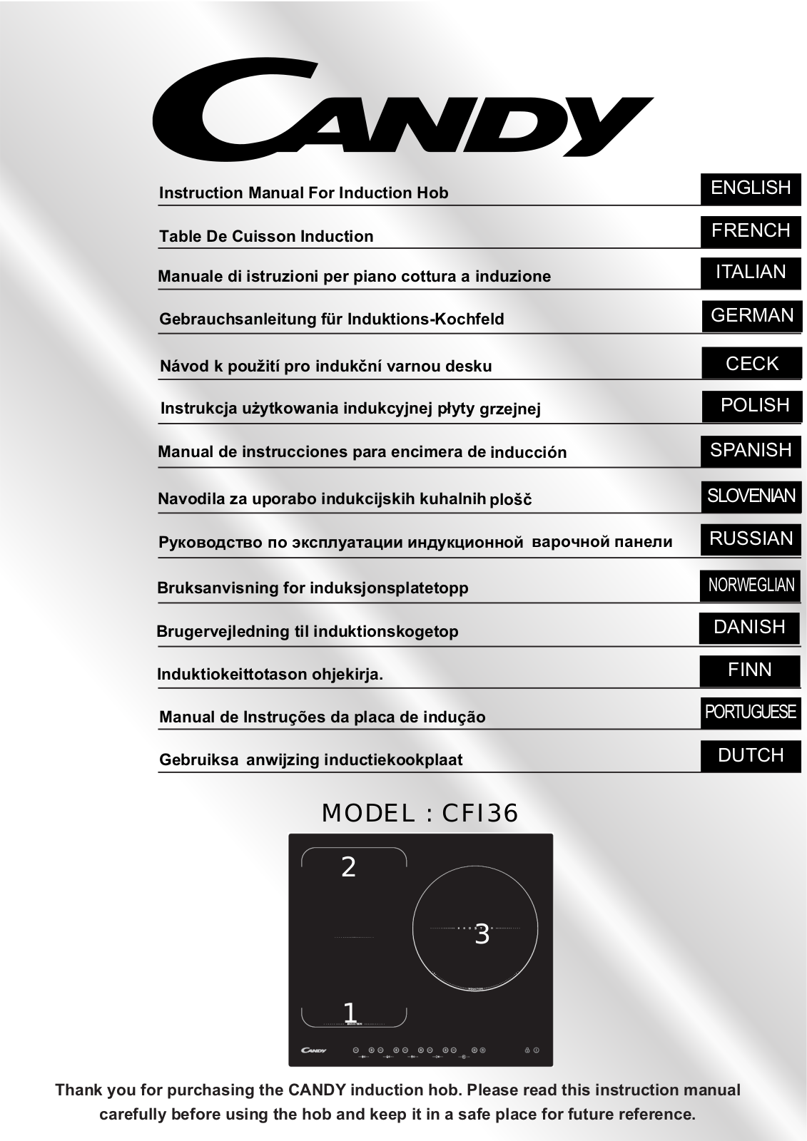 Candy CFI36 User Manual