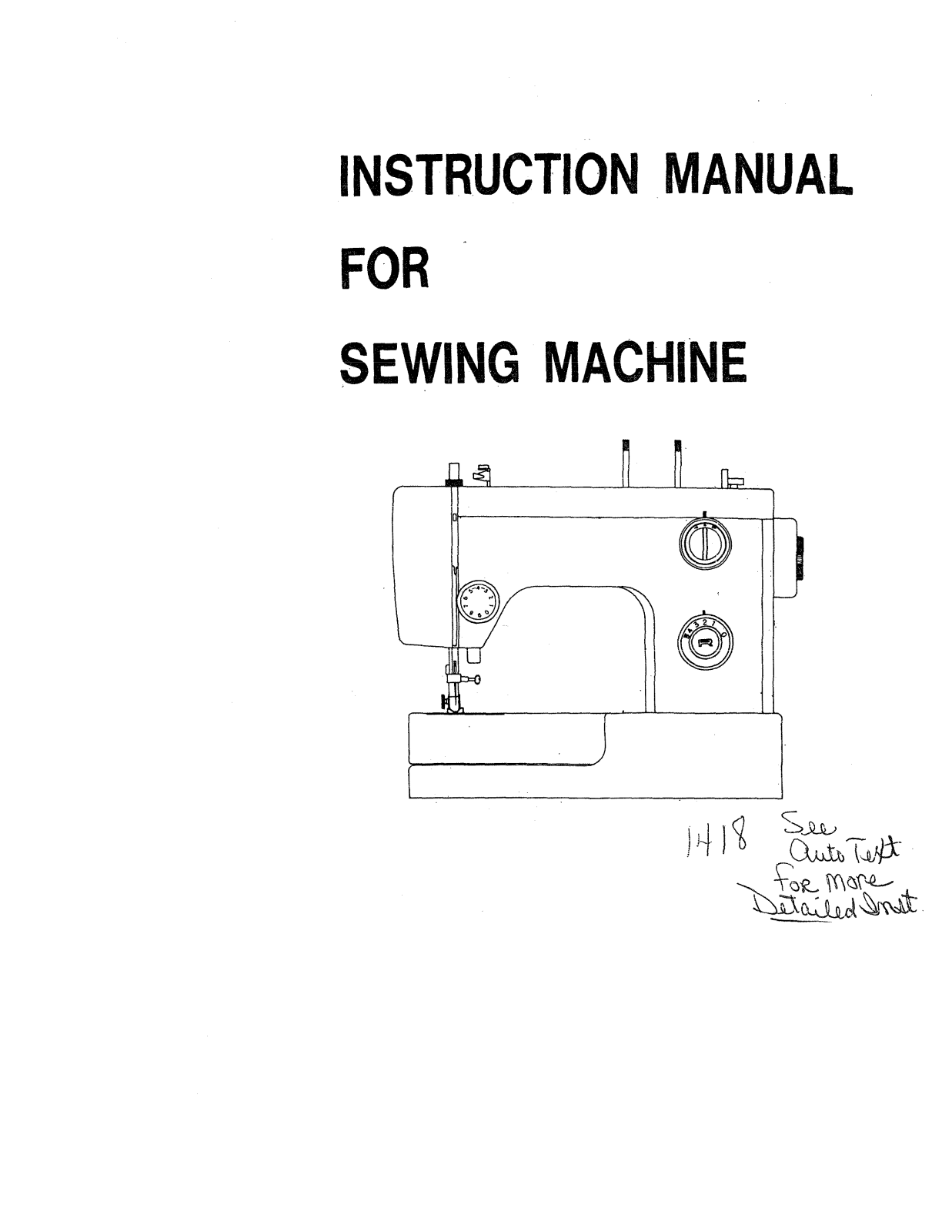 Singer 1418 User Manual