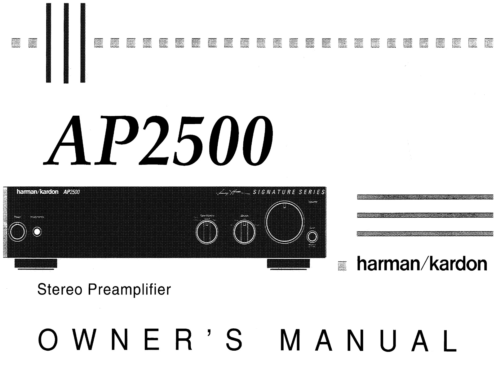 Harman Kardon AP-2500 Owners manual