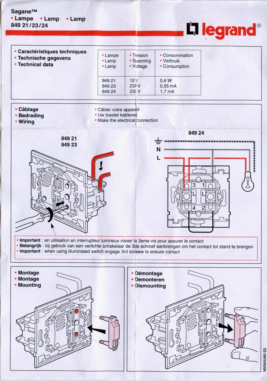 LEGRAND 849 23, 849 24 User Manual - ManualMachine.com
