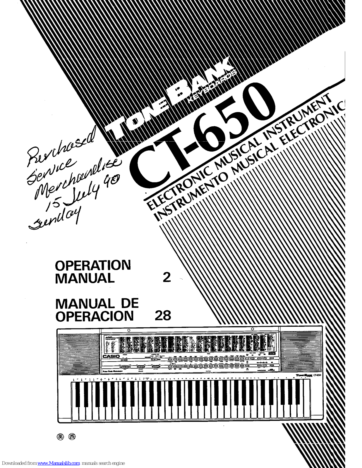 Casio Tone Bank CT-650 Opration Ma