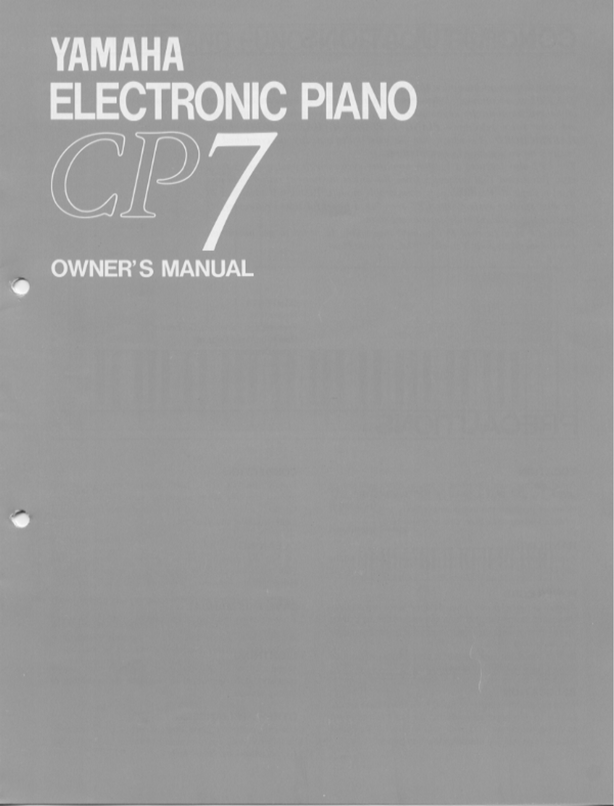 Yamaha CP7E User Manual