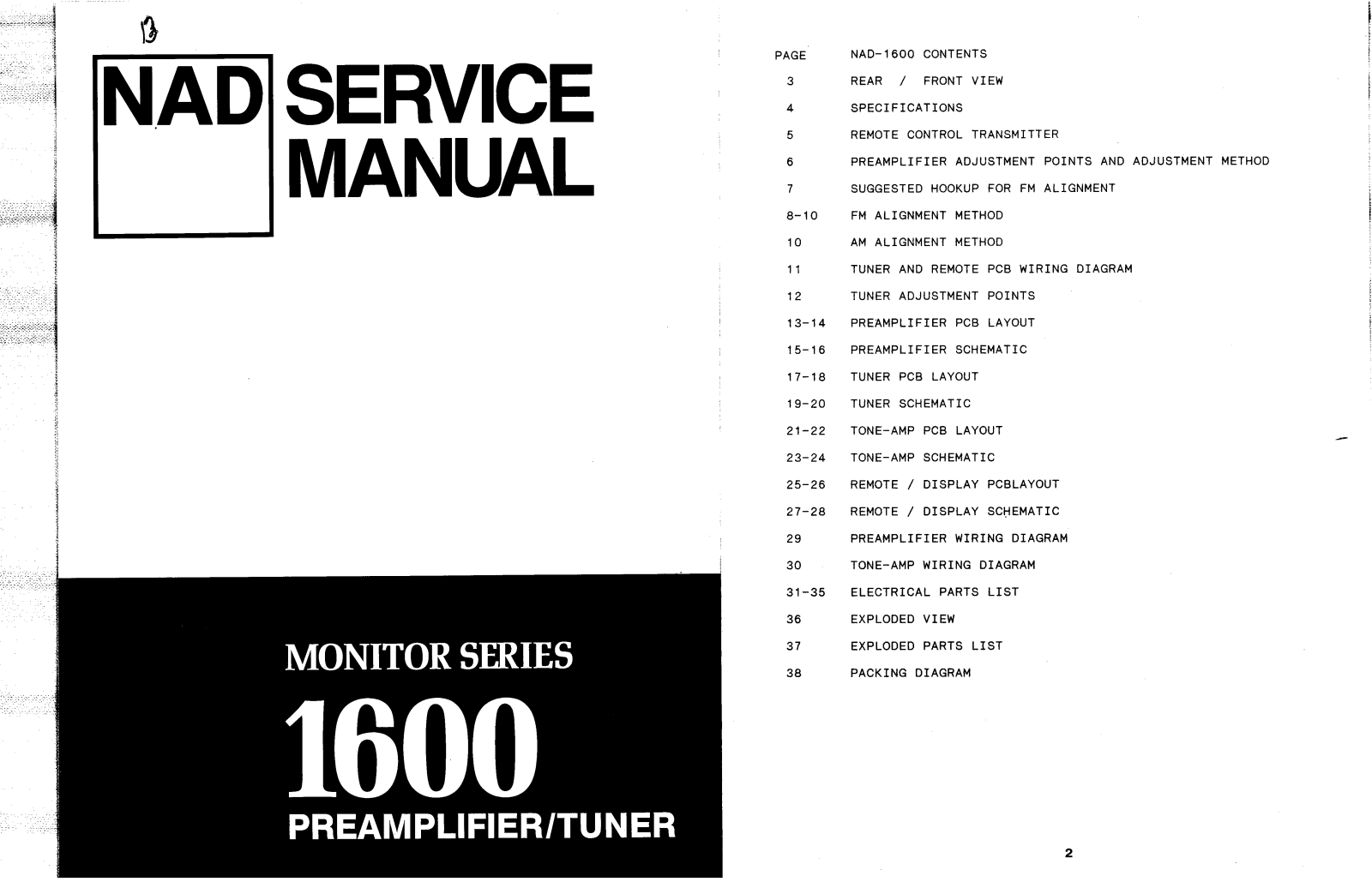 Nad 1600 Service Manual