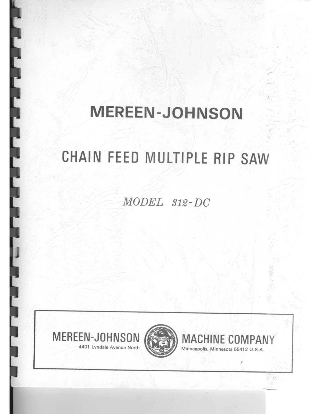 Mereen-Johnson Machine Mereen-Johnson model 312-DC chain feed multiple rip saw Rip Saws - ManualMachine.com