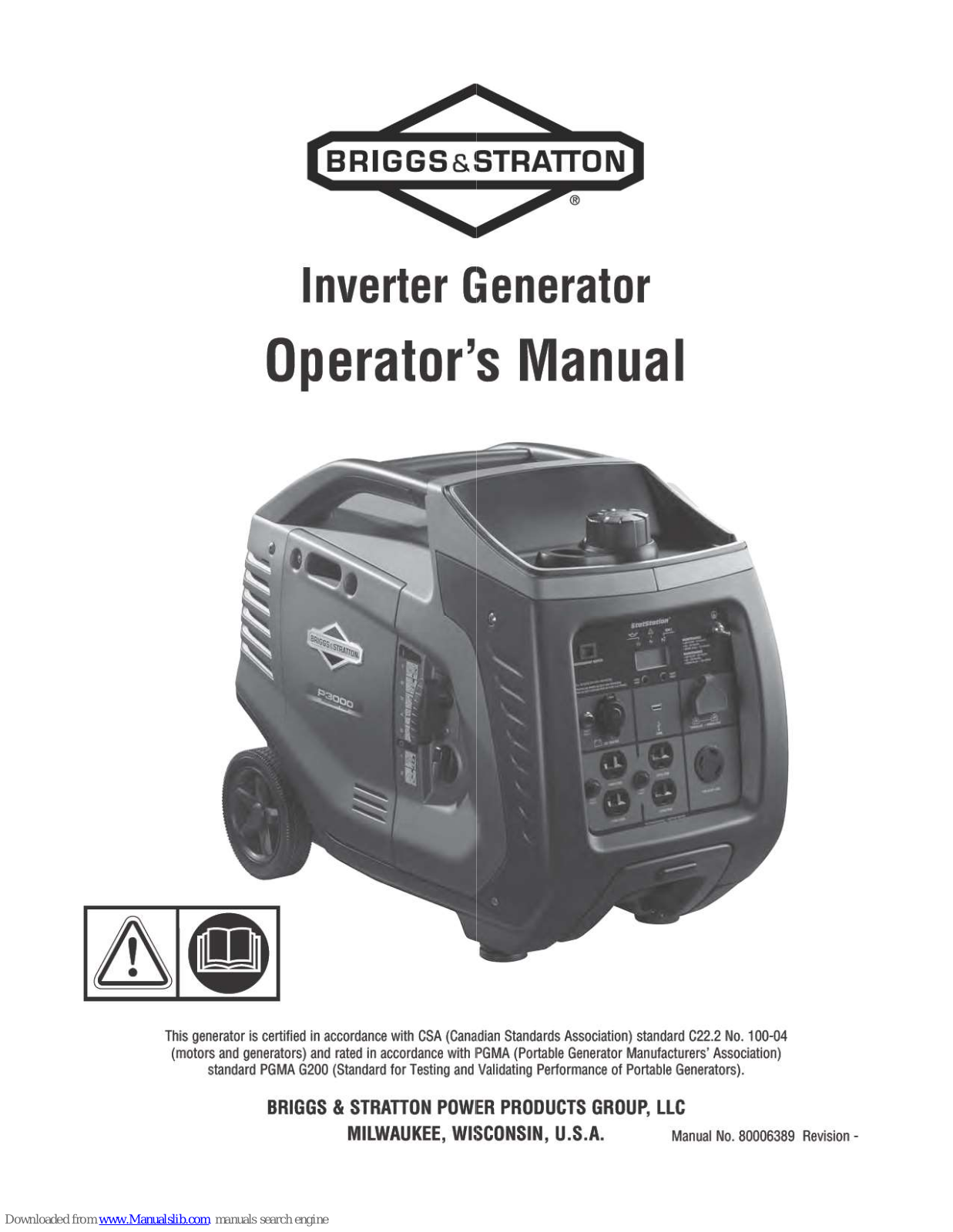 Briggs & Stratton P3000 Operator's Manual