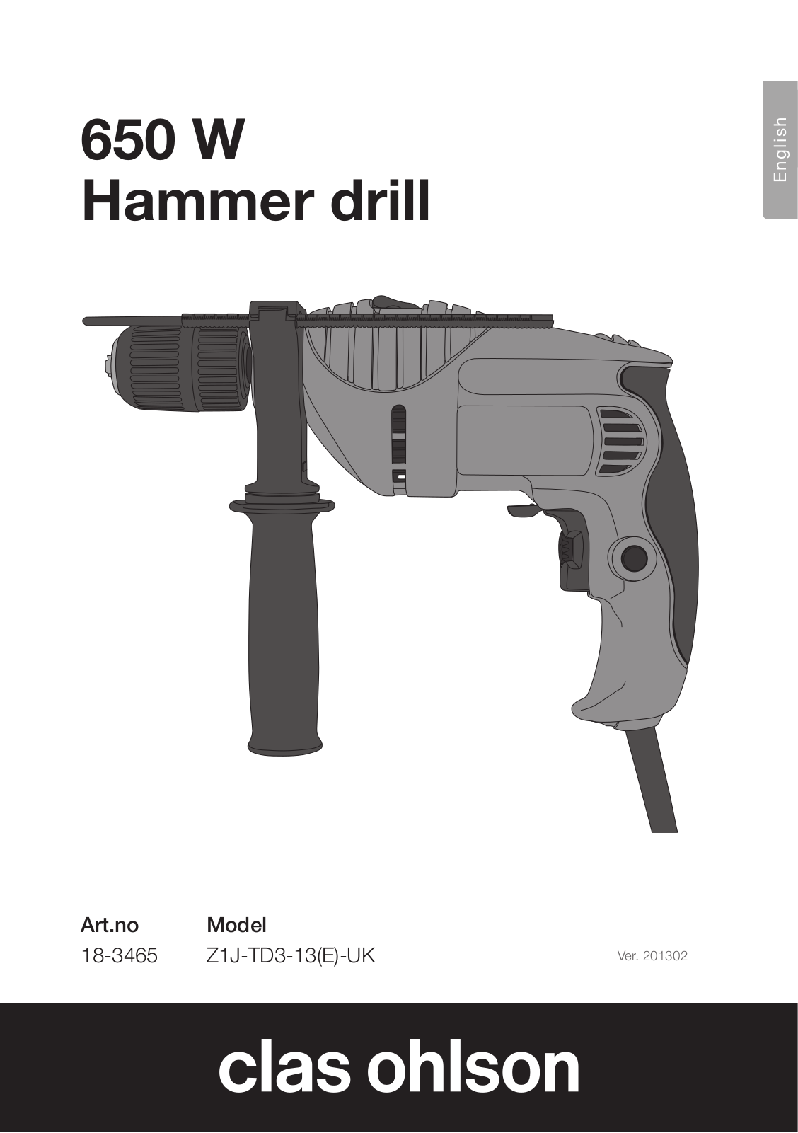 Clas Ohlson Z1J-TD3-13E-UK, Z1J-TD3-13-UK User Manual