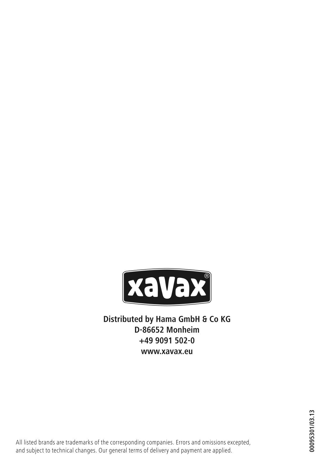 Xavax 00095301 operation manual