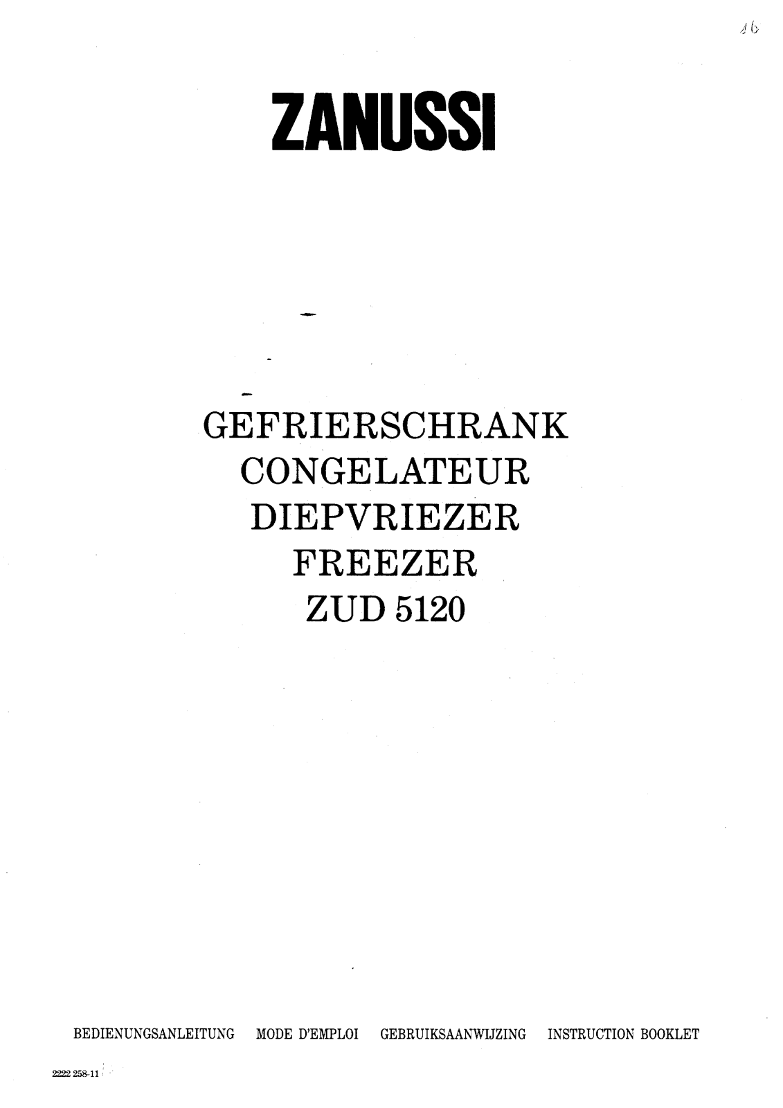 Zanussi ZUD5120 User Manual