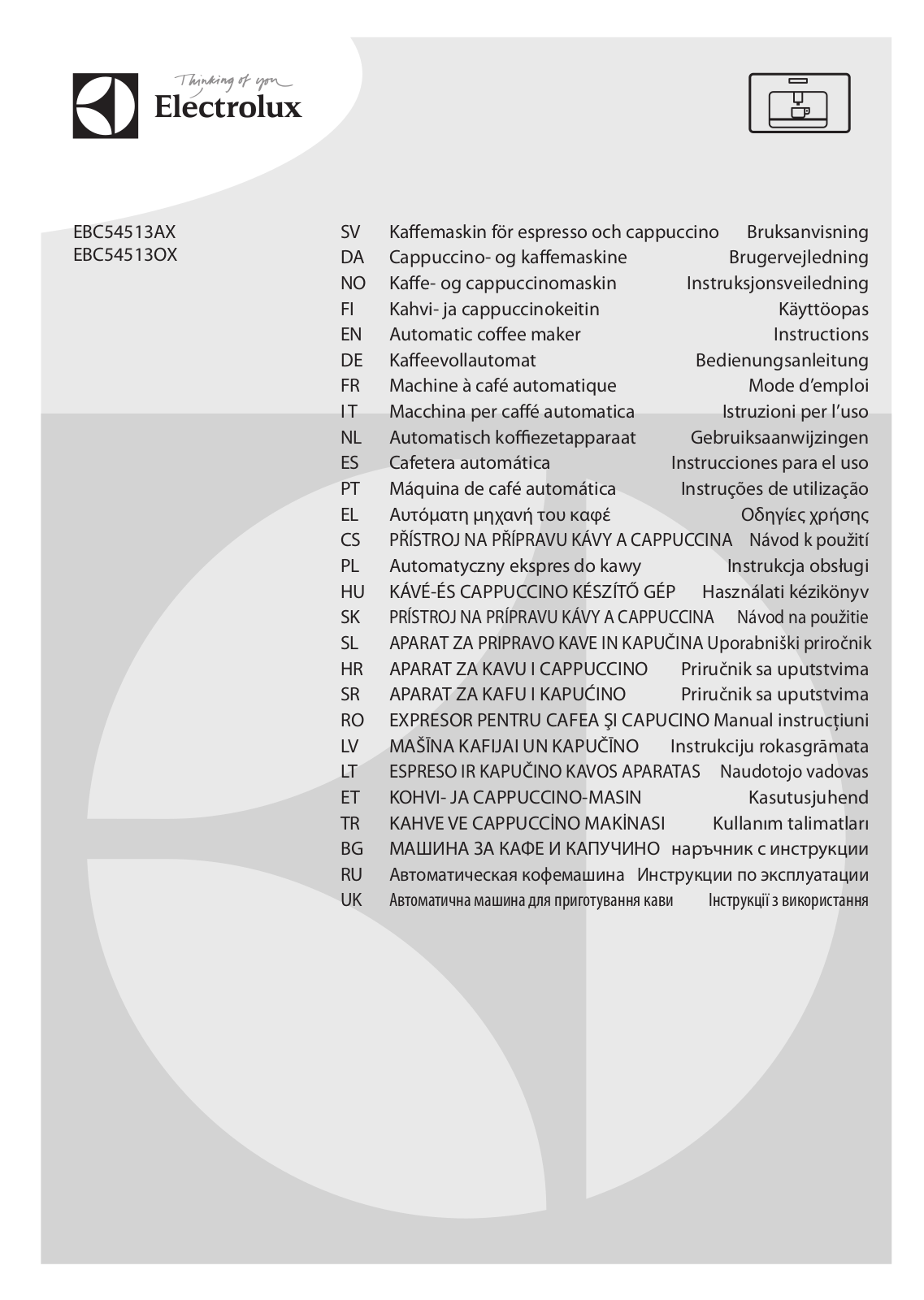 ELECTROLUX EBC54513OX User Manual