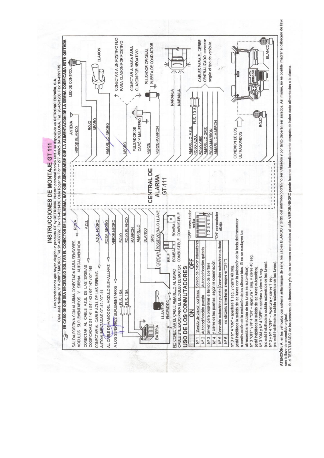 ALARMA gt111 Diagram