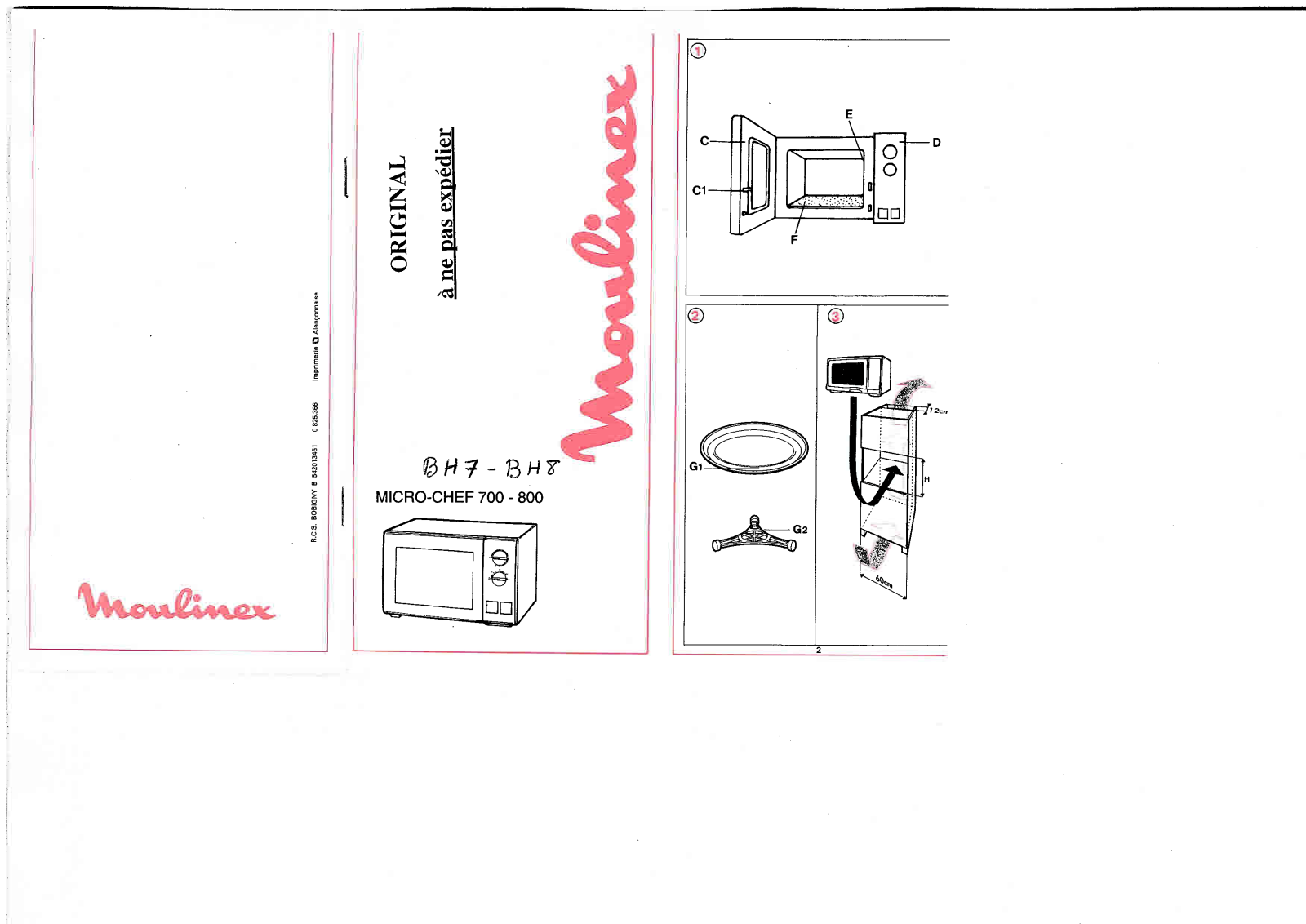 MOULINEX MICROCHEF BH7, MICROCHEF BH8 User Manual