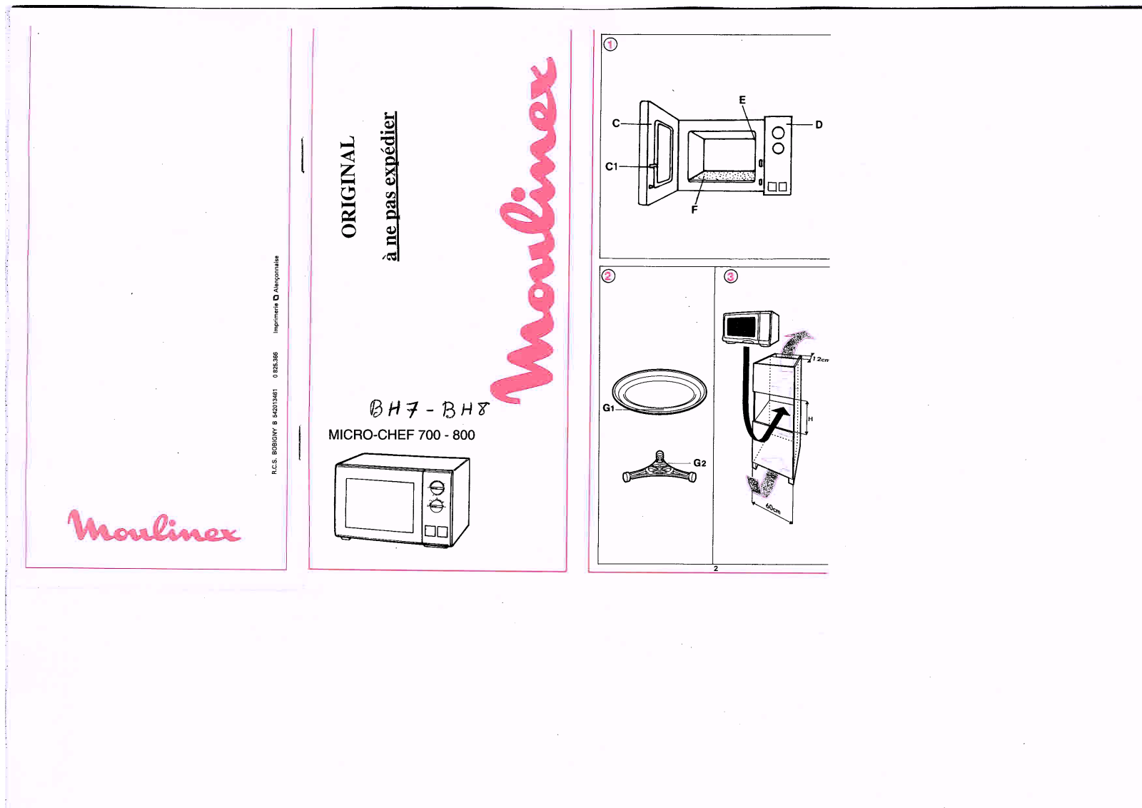 MOULINEX MICROCHEF BH7, MICROCHEF BH8 User Manual