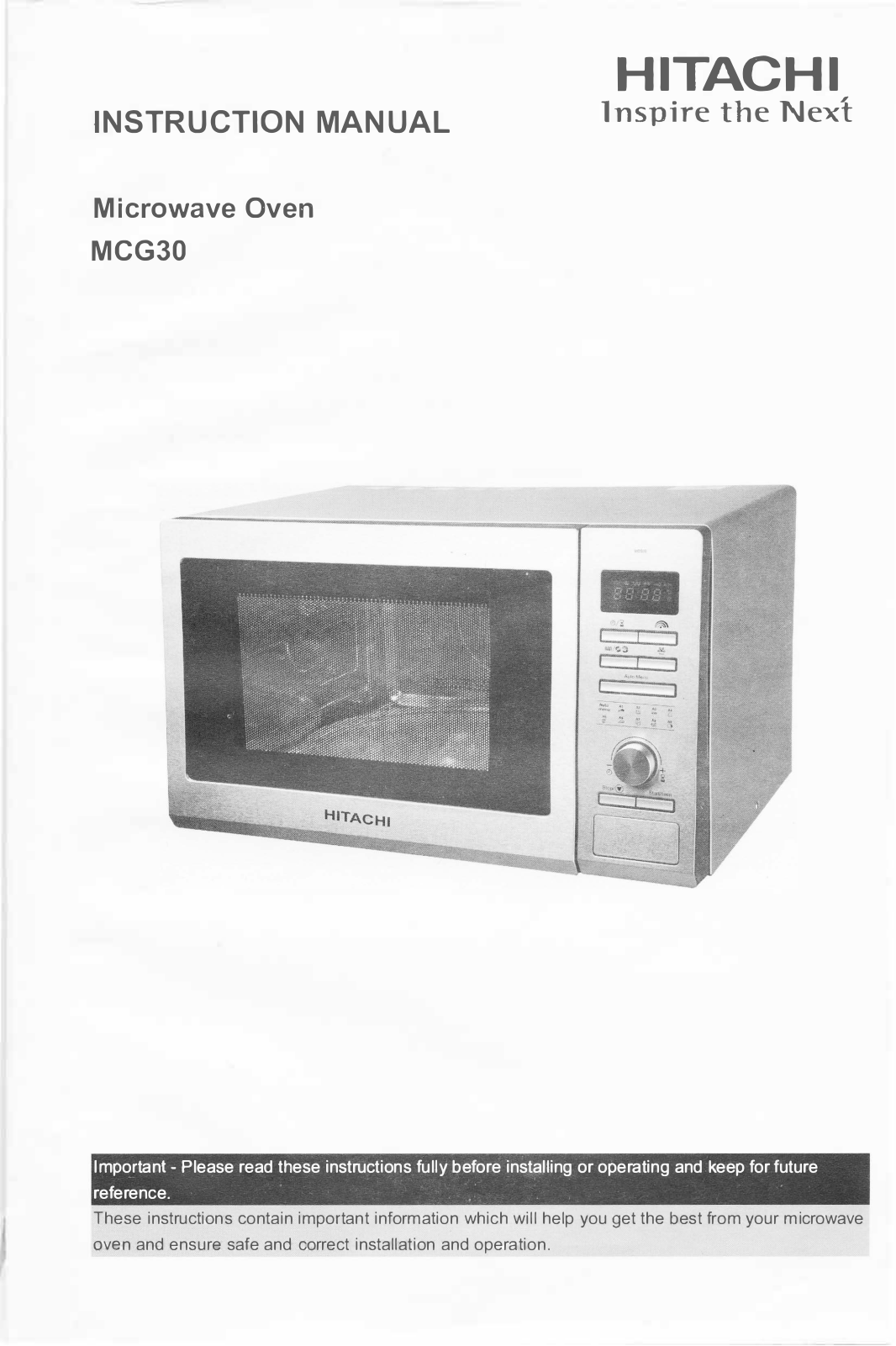 HITACHI MCG30 User Manual