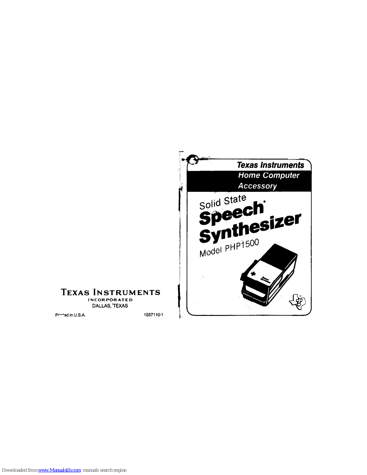 Texas Instruments PHP1500 Instructions Manual