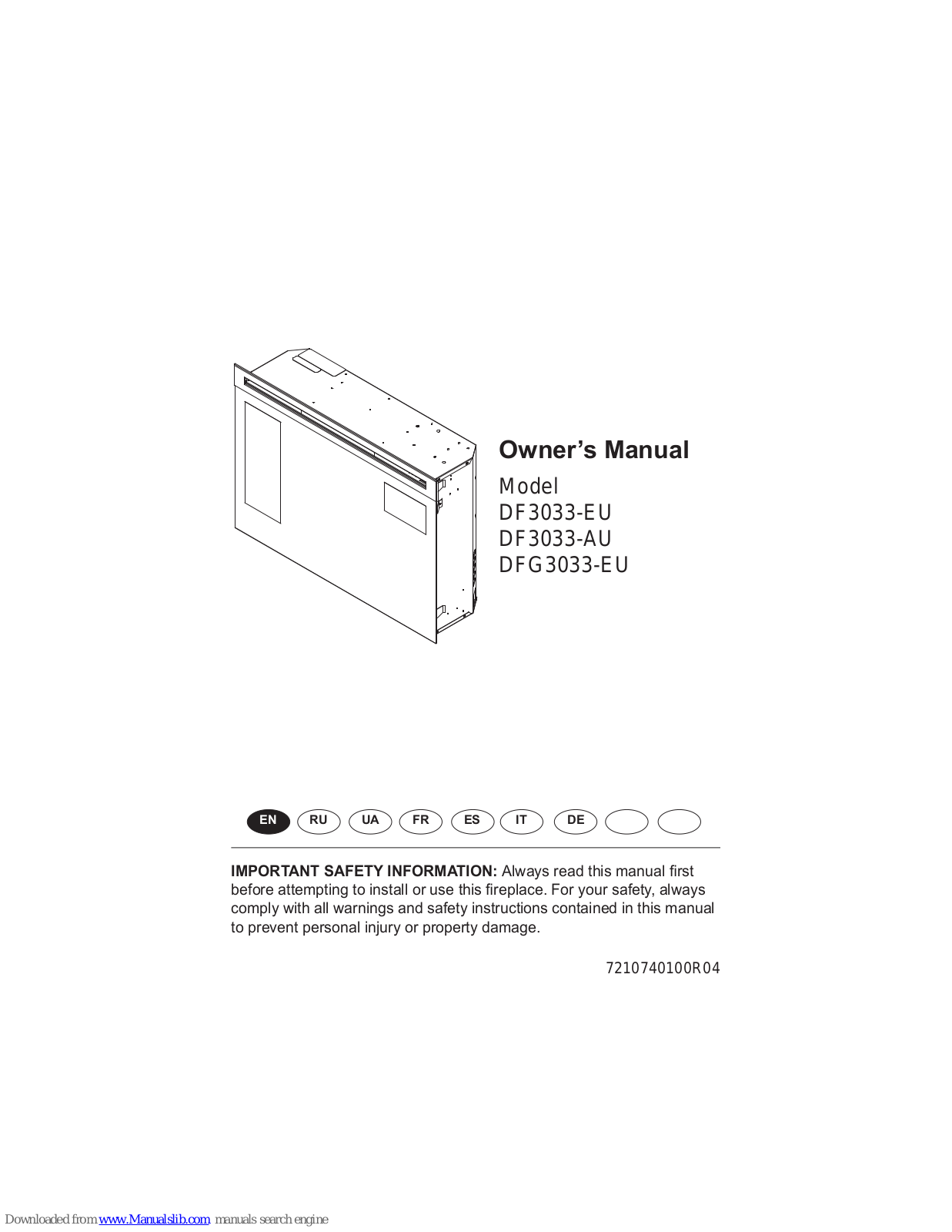 Dimplex DF3033-EU, DF3033-AU, DFG3033-EU Owner's Manual