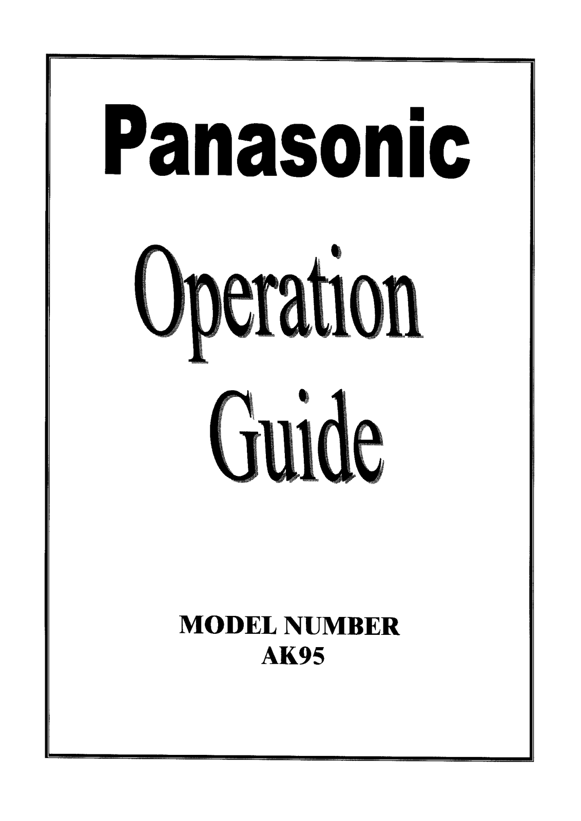 Panasonic SC-AK95 Operating Instruction