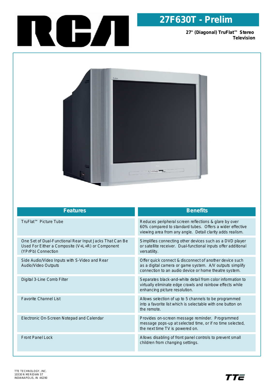 RCA 27F630T User Manual