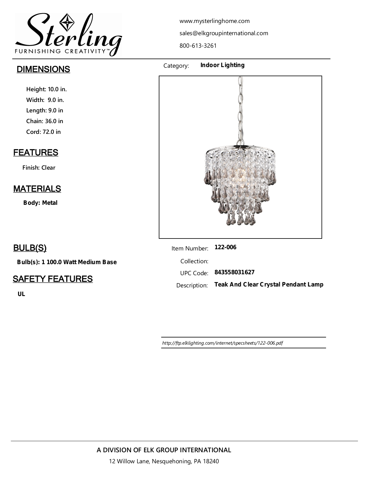 ELK Home 122006 User Manual