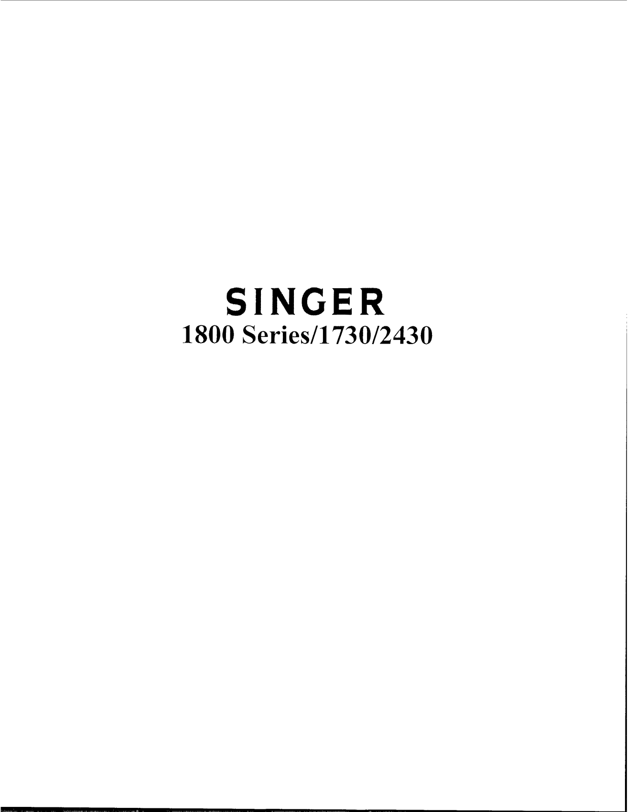 Singer 1730, 2430 User Manual