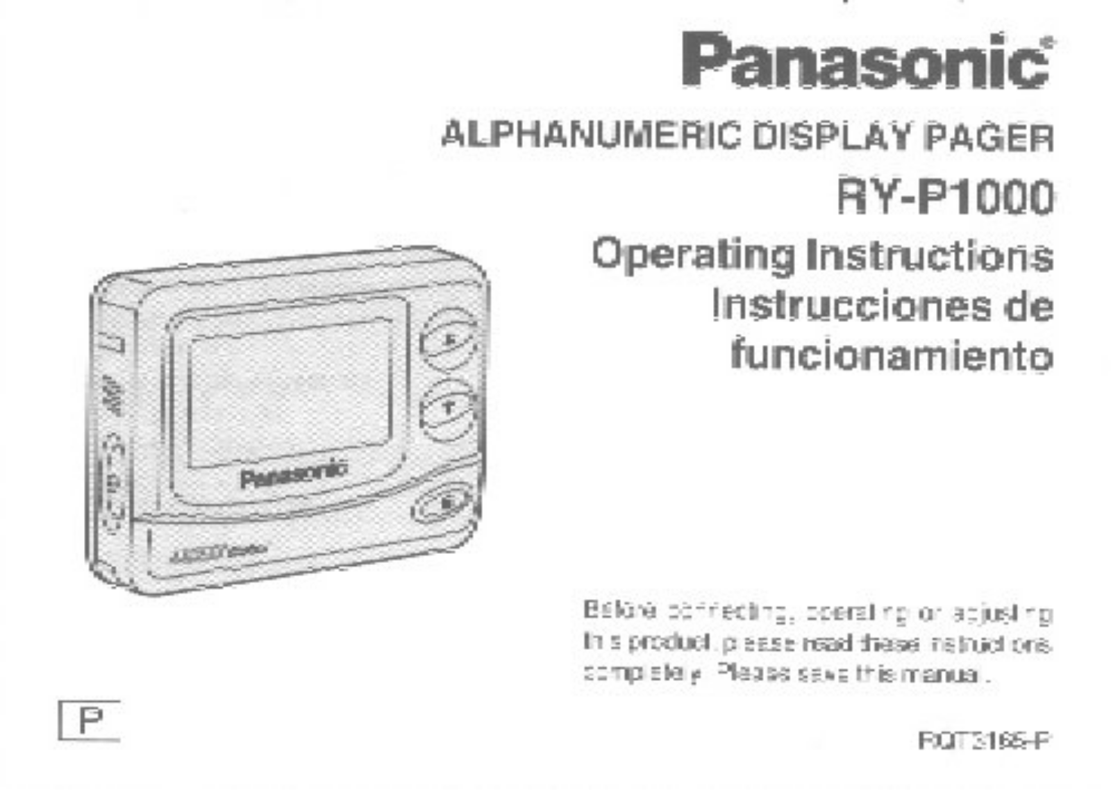 Panasonic ryp1000 Operation Manual