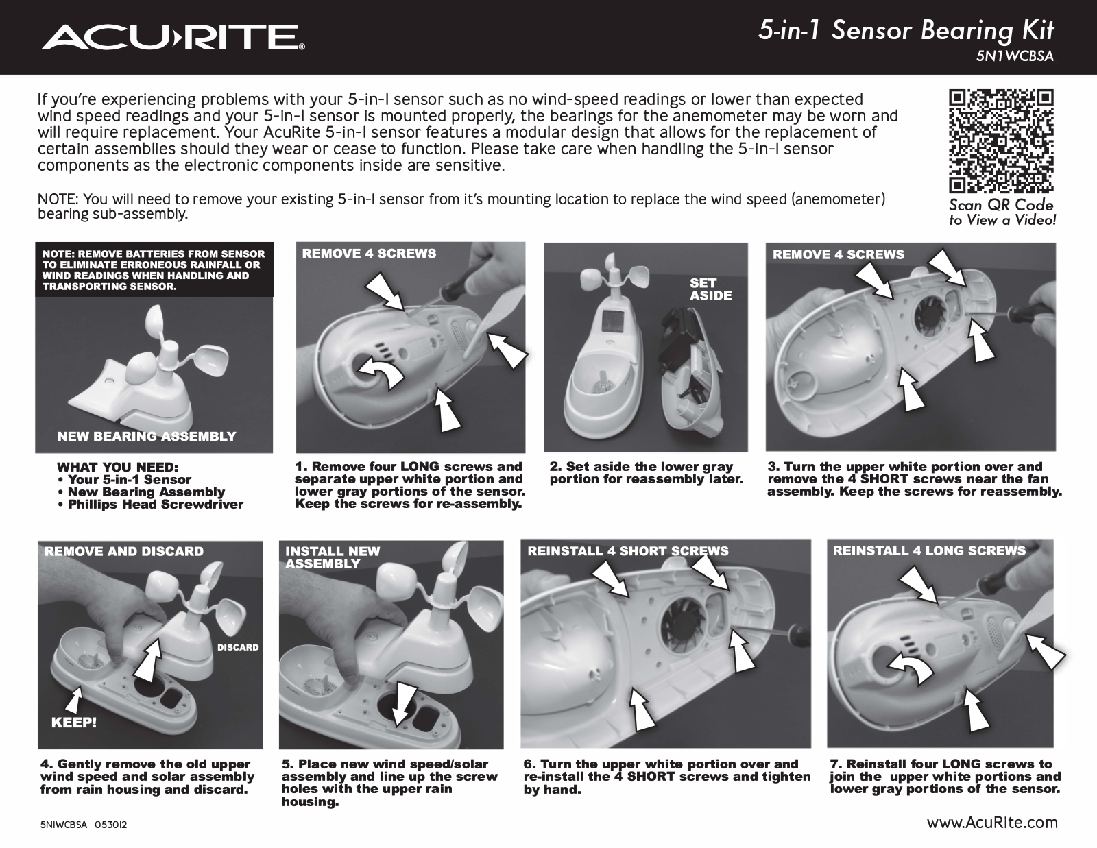 ACURITE 5N1WCBSA Quick user guide