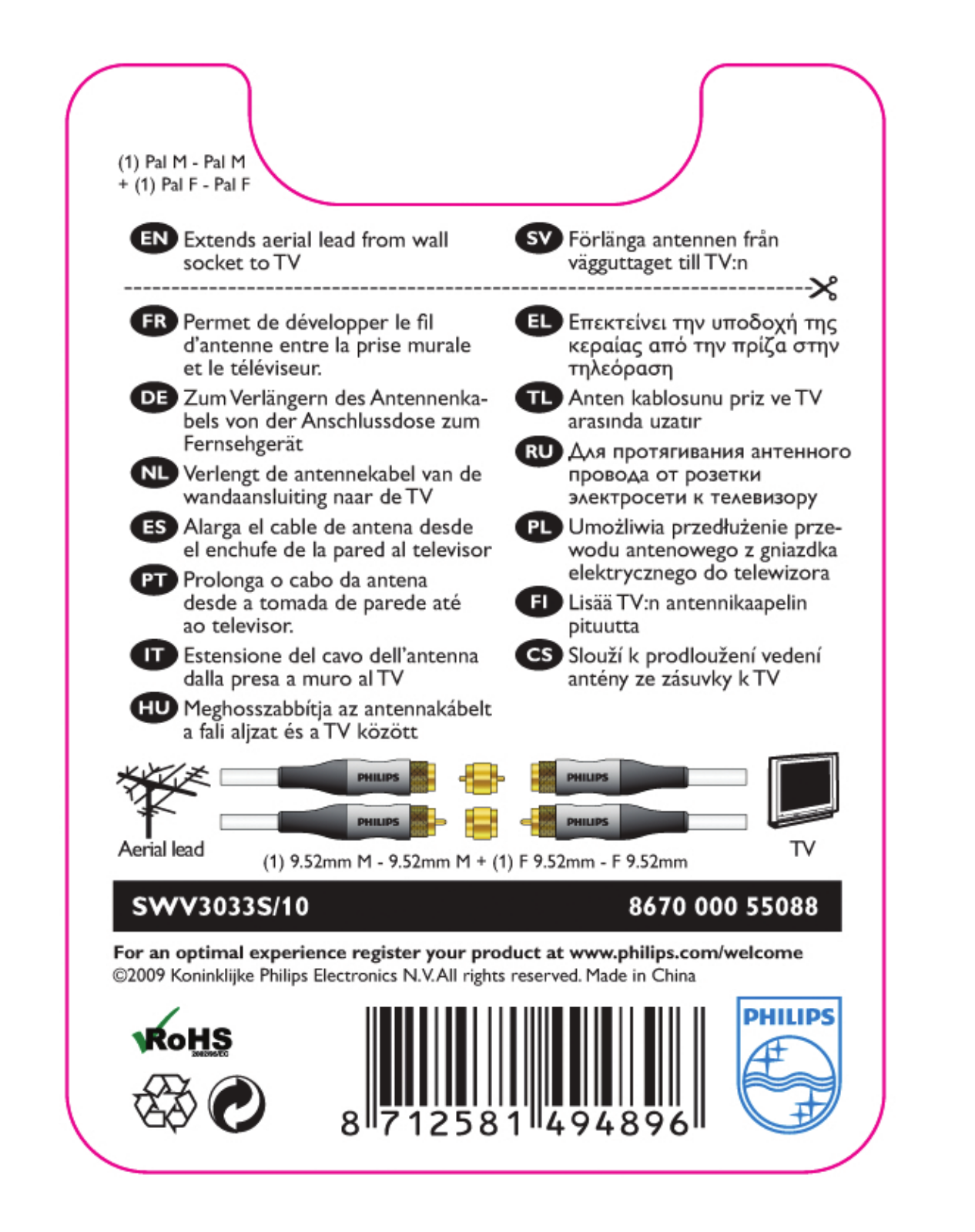 Philips SWV3033S/10 Instructions manual