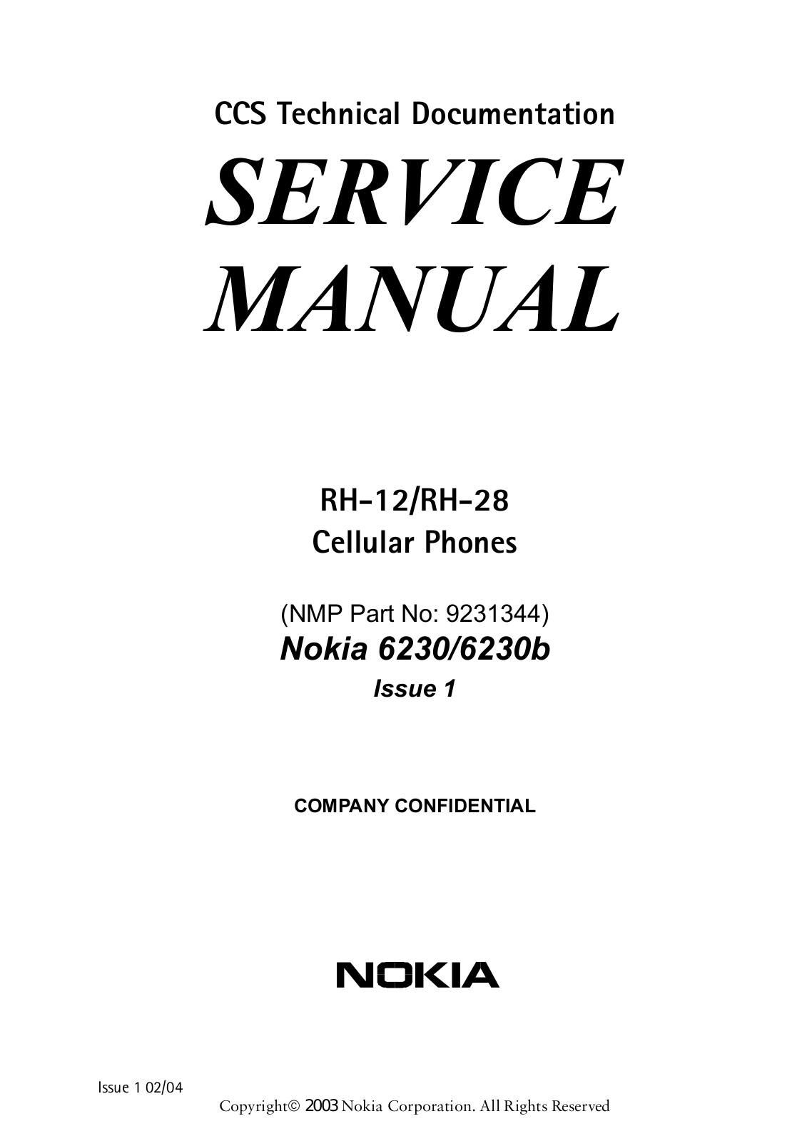 Nokia 6230, 6230b Service manual