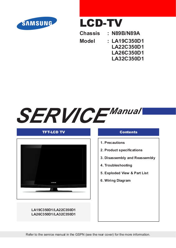 Samsung LA32C350D1 Schematic