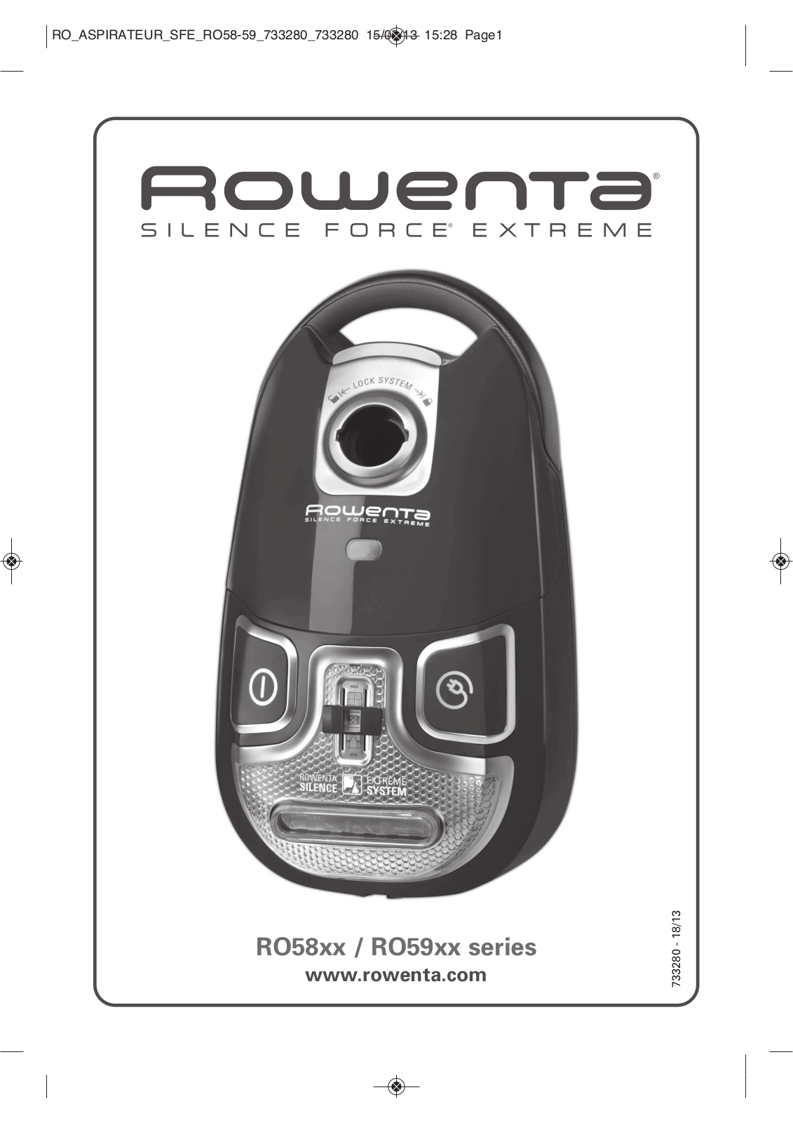 ROWENTA RO5913EA, RO5927EA, RO5951EA User Manual