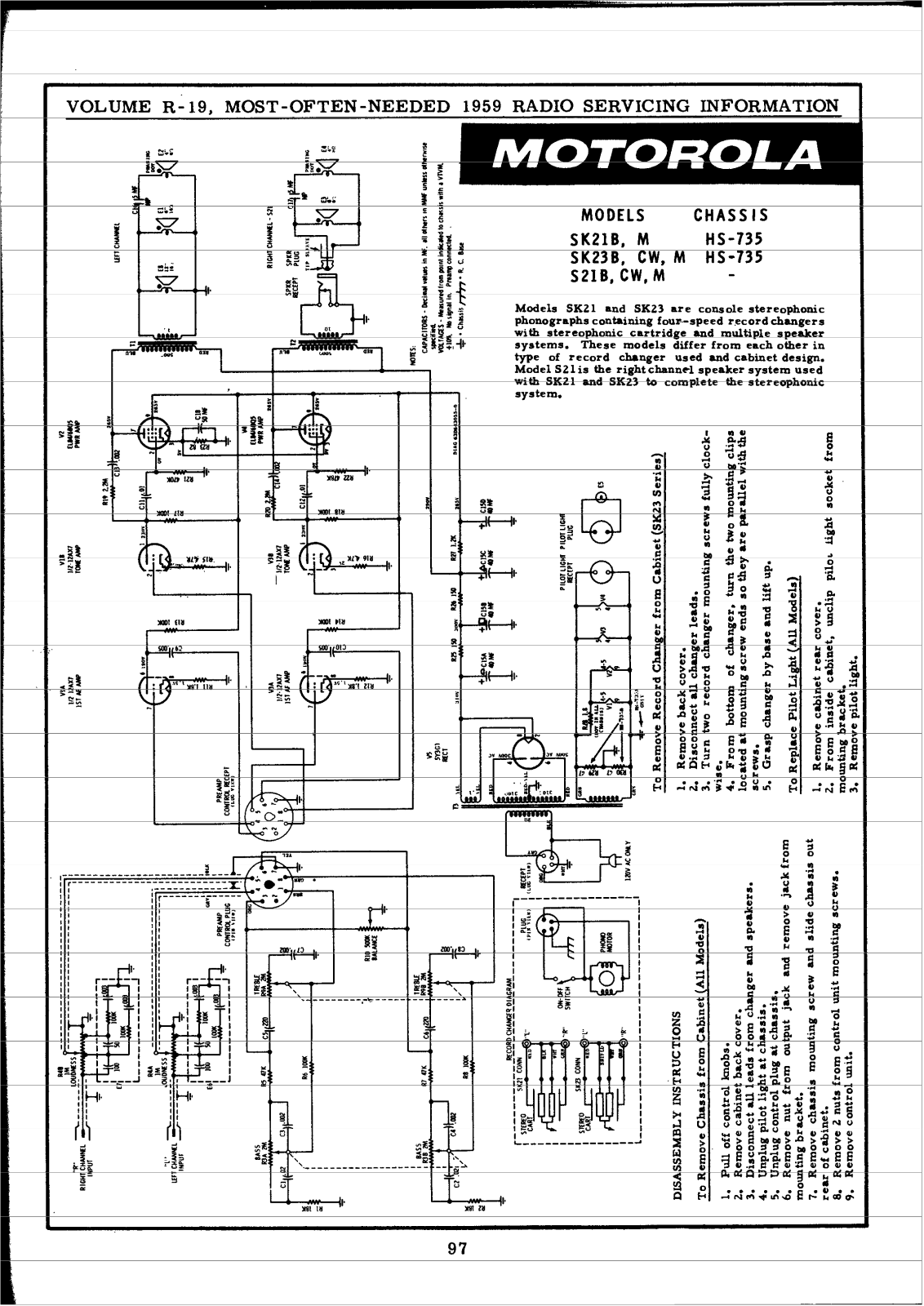 Motorola SK21B, SK23B, SB21B Schematic