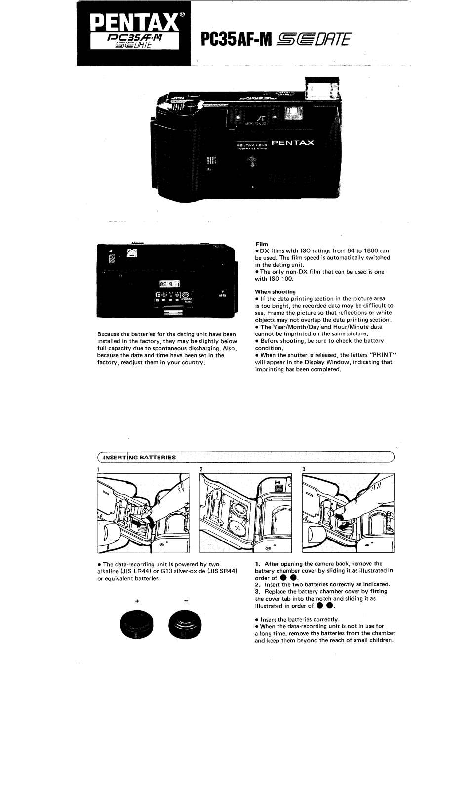 Pentax PC-35AF-M Instruction Manual