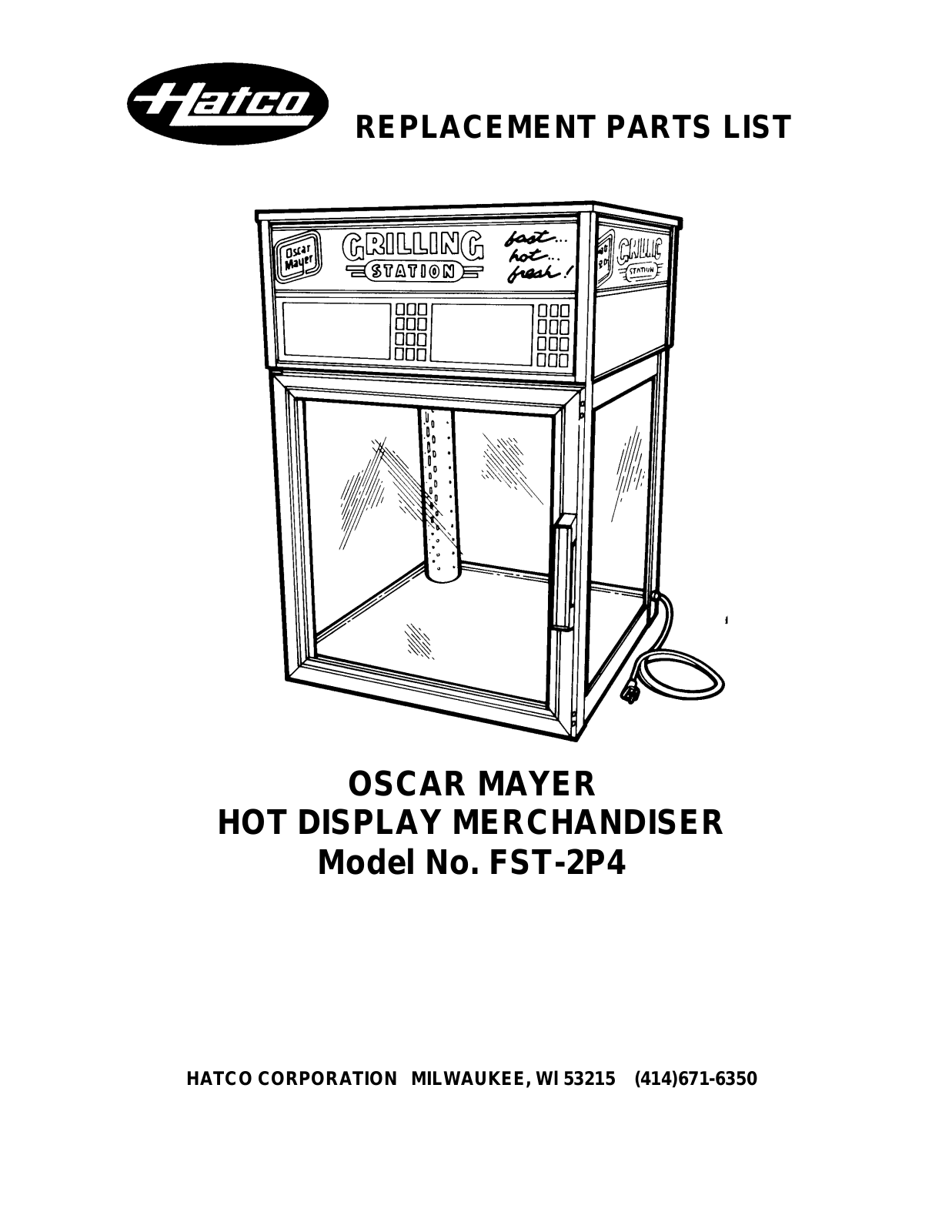 Hatco FST-2P4 Parts List