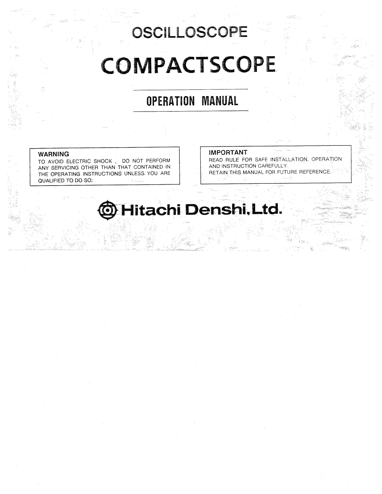 Hitachi V-665A, V-1065A, V-1085, V-695, V-1565 User Manual