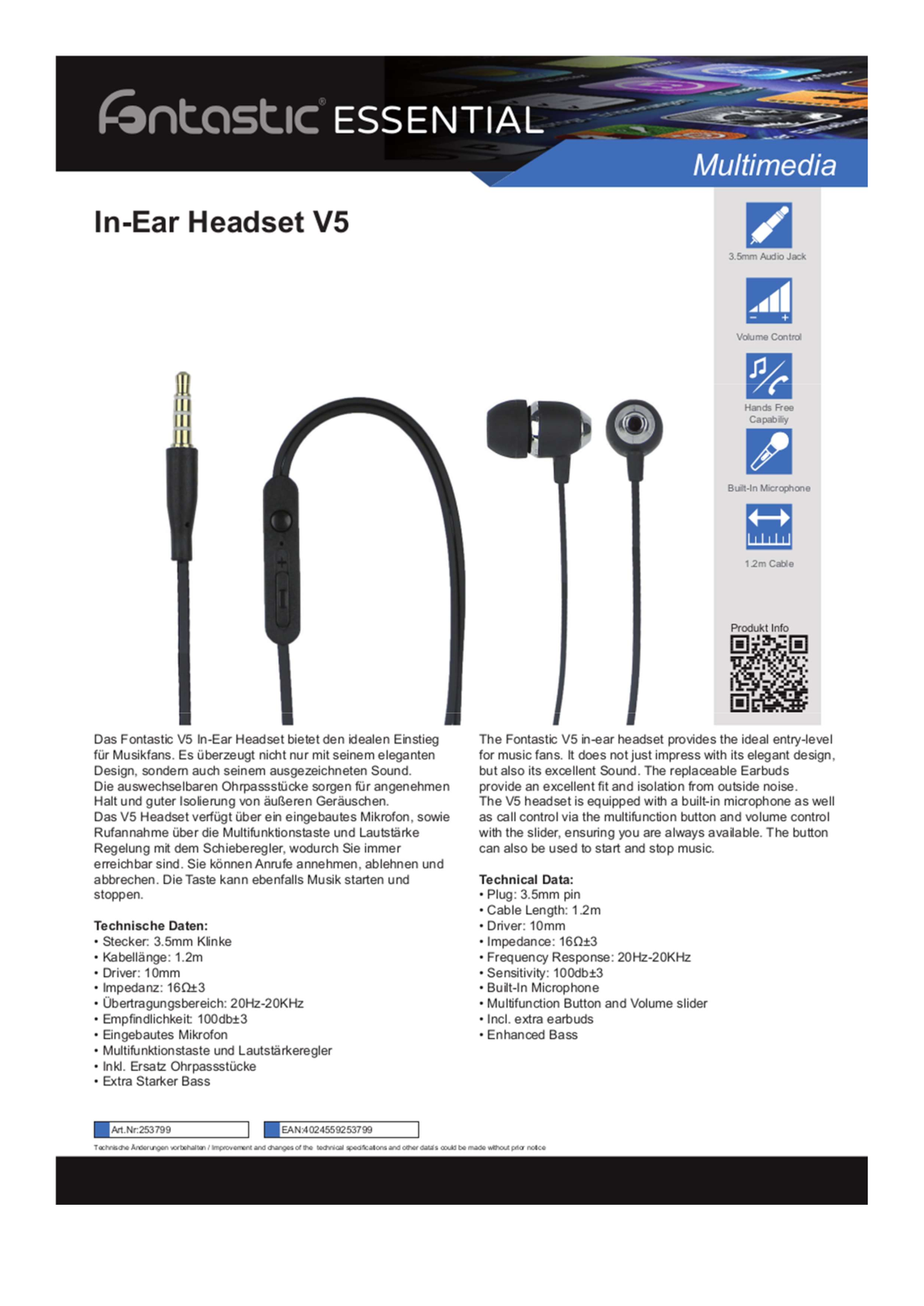 Fontastic ICFT-253805, ICFT-253799 Datasheet - ManualMachine.com