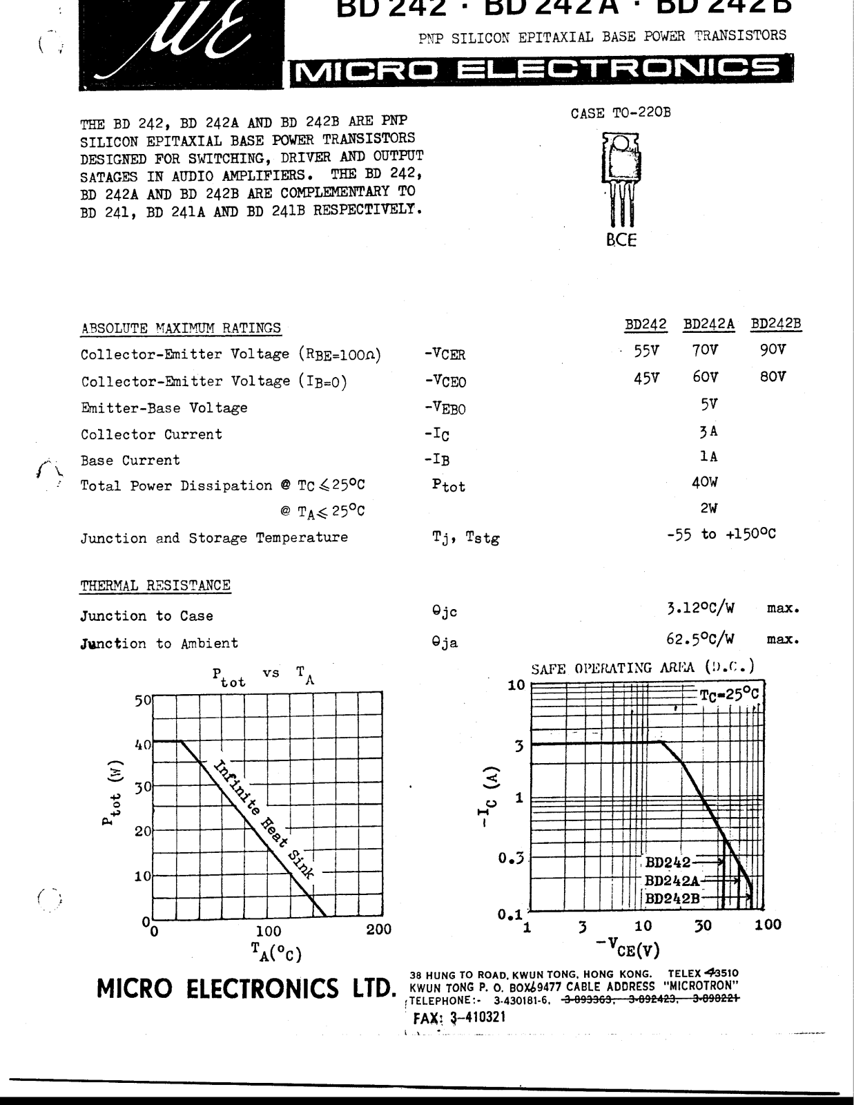 ME BD242B, BD242A, BD242 Datasheet