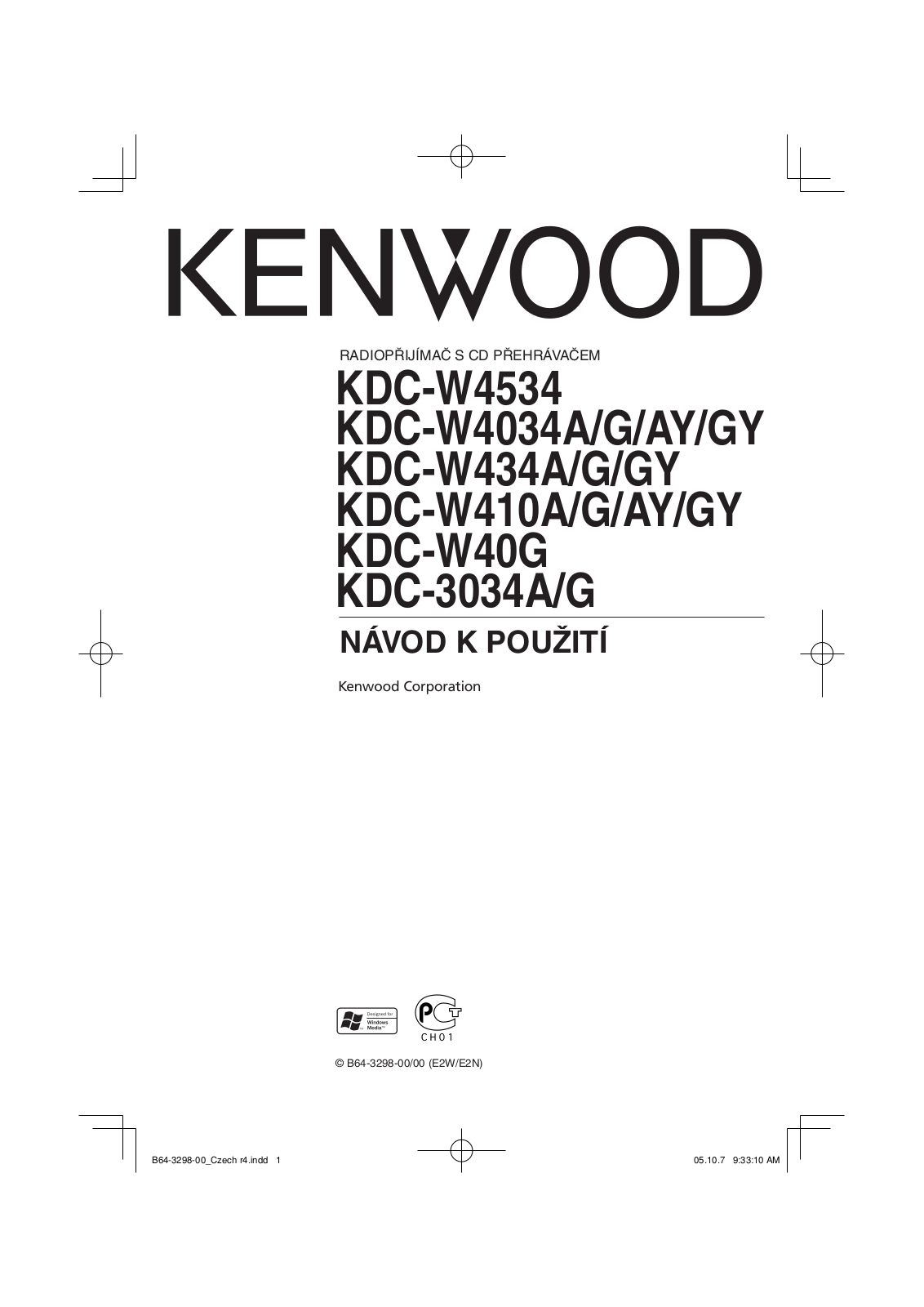 Kenwood KDC-W434, KDC-W4034, KDC-3034, KDC-W4534, KDC-W410 User Manual