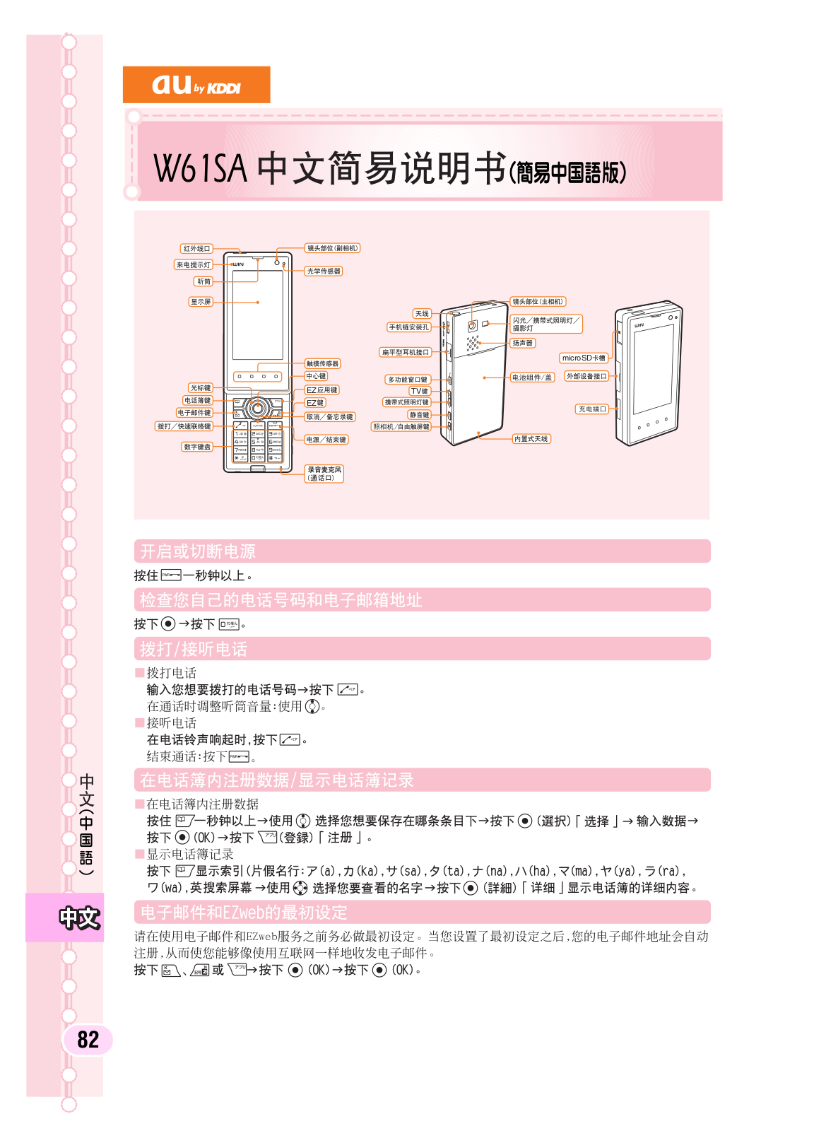 au by kddi W61SA User Manual