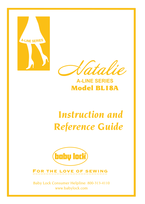 Baby Lock Natalie BL18A Instruction and Reference Guide