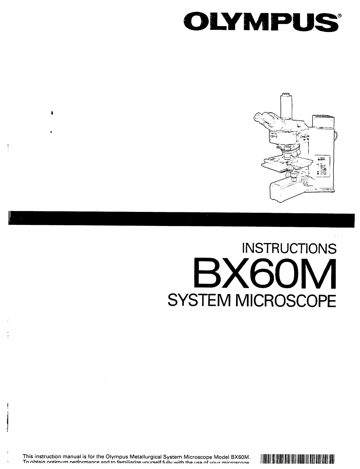 Olympus BX60M Instructions Manual