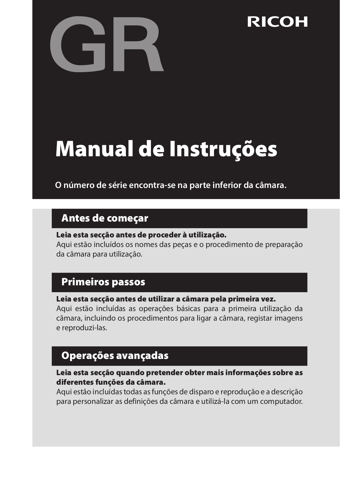 Ricoh GR Operating Manual