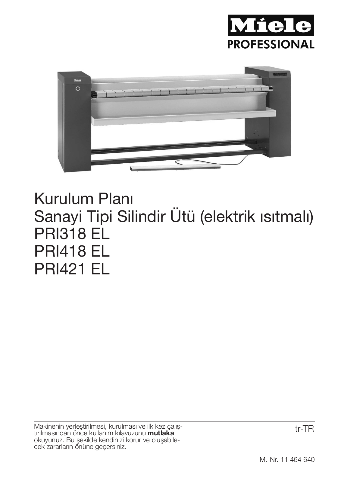 Miele PRI318 EL, PRI418 EL, PRI421 EL Installation Plan