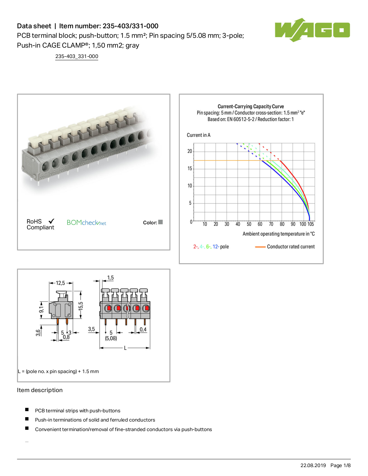 Wago 235-403/331-000 Data Sheet