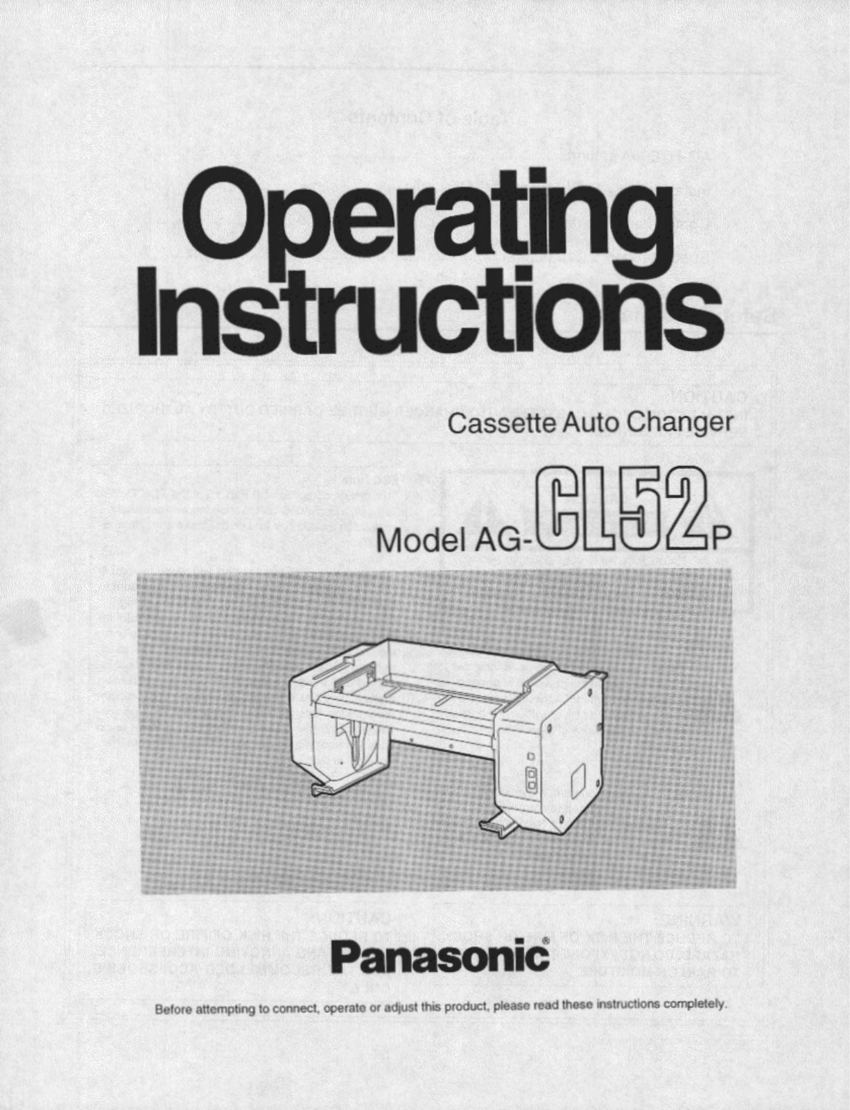 Panasonic AG-CL52 User Manual